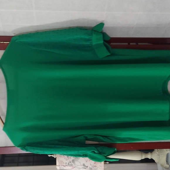 CECE Green V Neck Tie Sleeve Blouse Top Sz XL - Picture 8 of 10